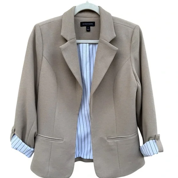 41 Hawthorn Beige Blazer with Striped Lining - Picture 1 of 4